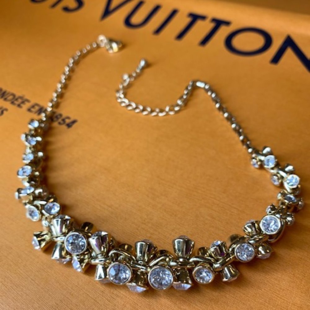 J CREW Chunky Crystal Necklace 16-20" adjustable